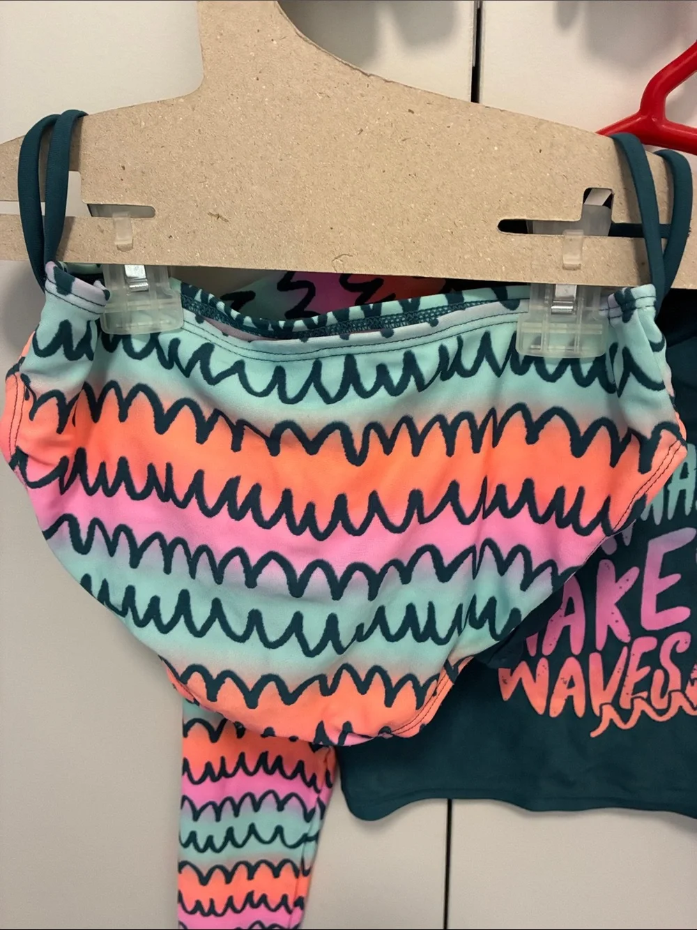 Cat & Jack 3pc swimsuit, teal mermaids make waves